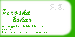 piroska bohar business card